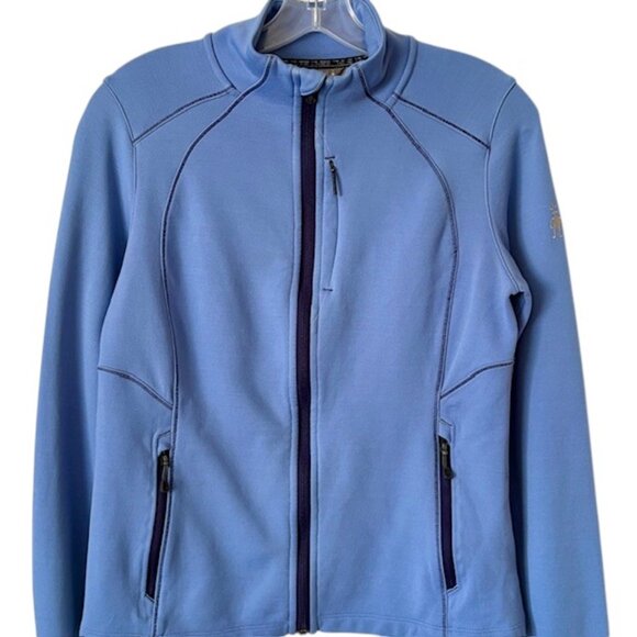 Smartwool PhD Full Zip Merino Wool Nylon Lightweight Jacket - Blue Black - M - Picture 2 of 14